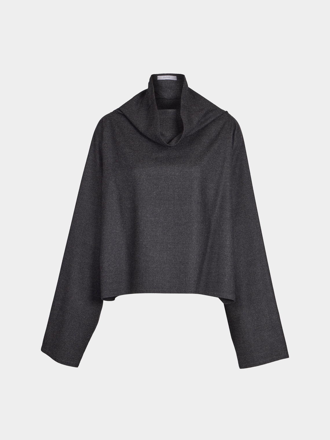 Dusan - Batwing Wool Flannel Short Oversized Top | One Size - Gray - ABASK - 