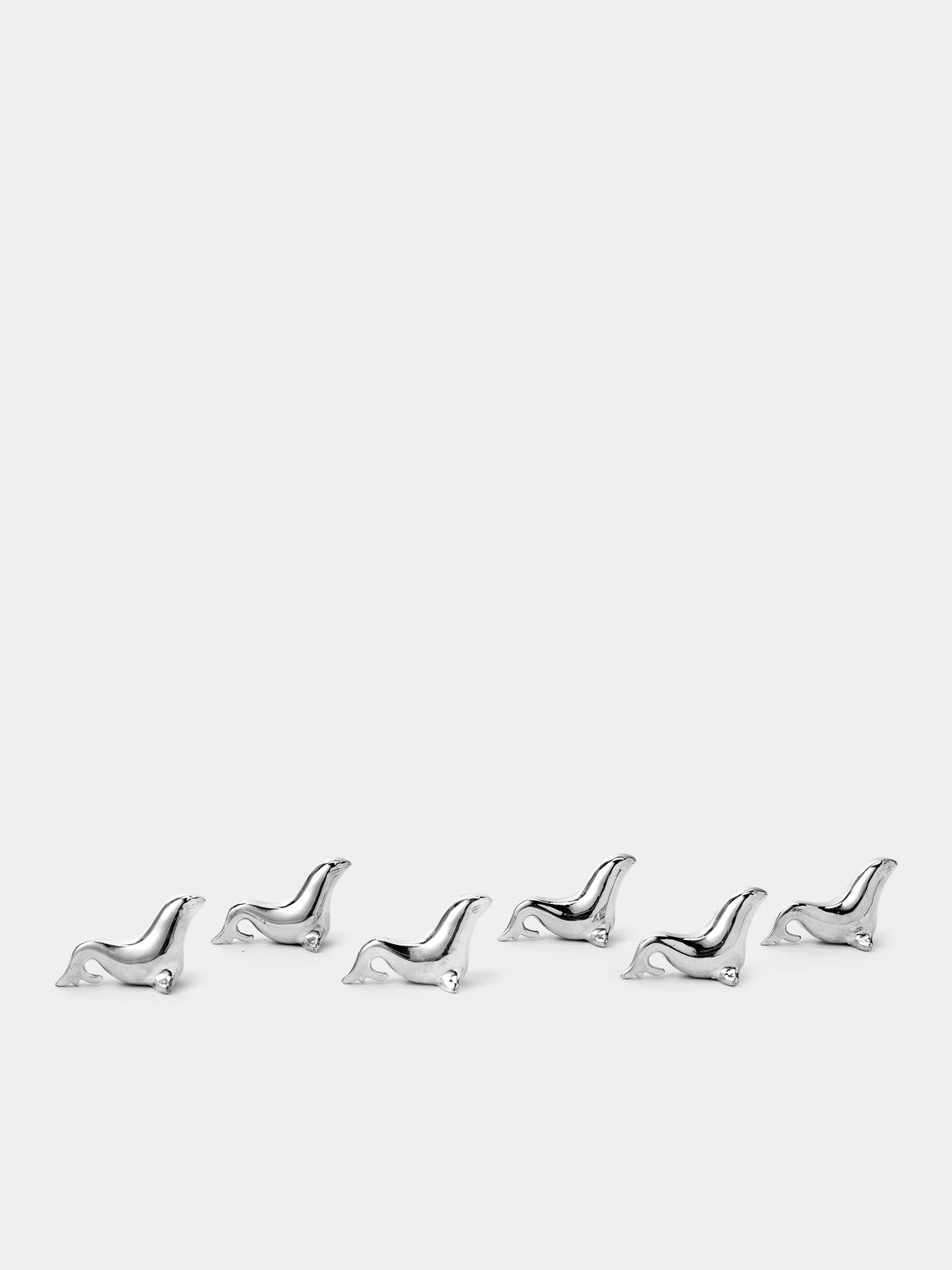 Antique and Vintage - Mid-Century Seals Silver-Plated Knife Rests (Set of 6) - Silver - ABASK