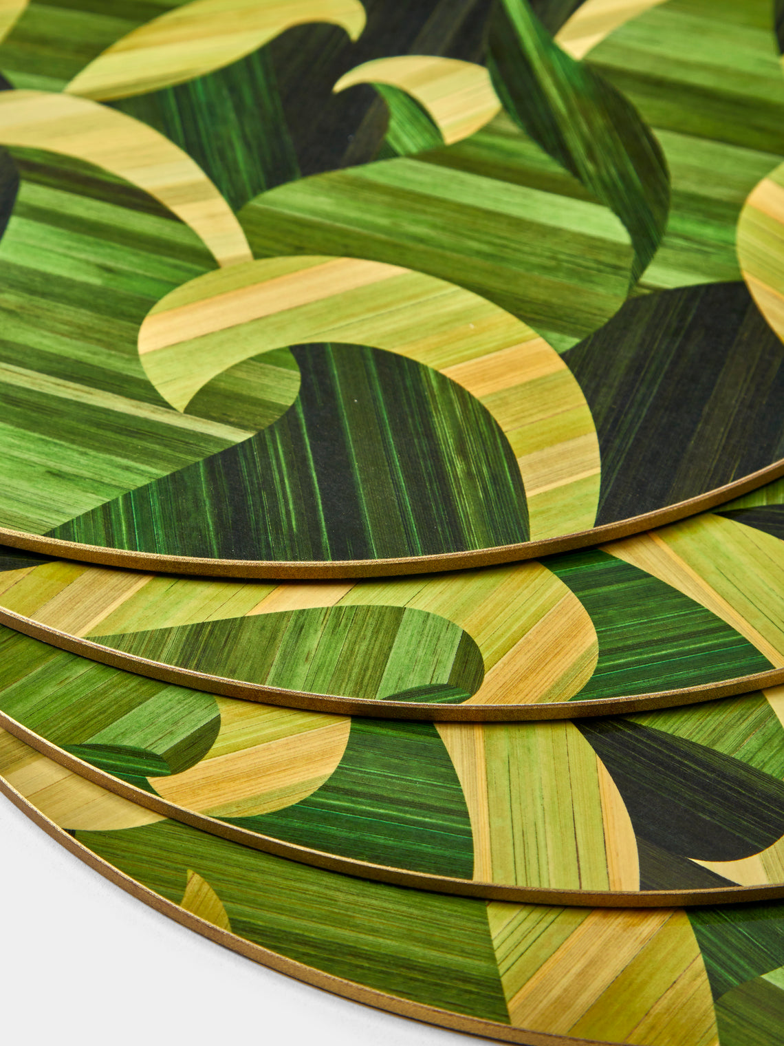 HestiaLiving - Tropique Wood Placemats (Set of 4) - Green - ABASK