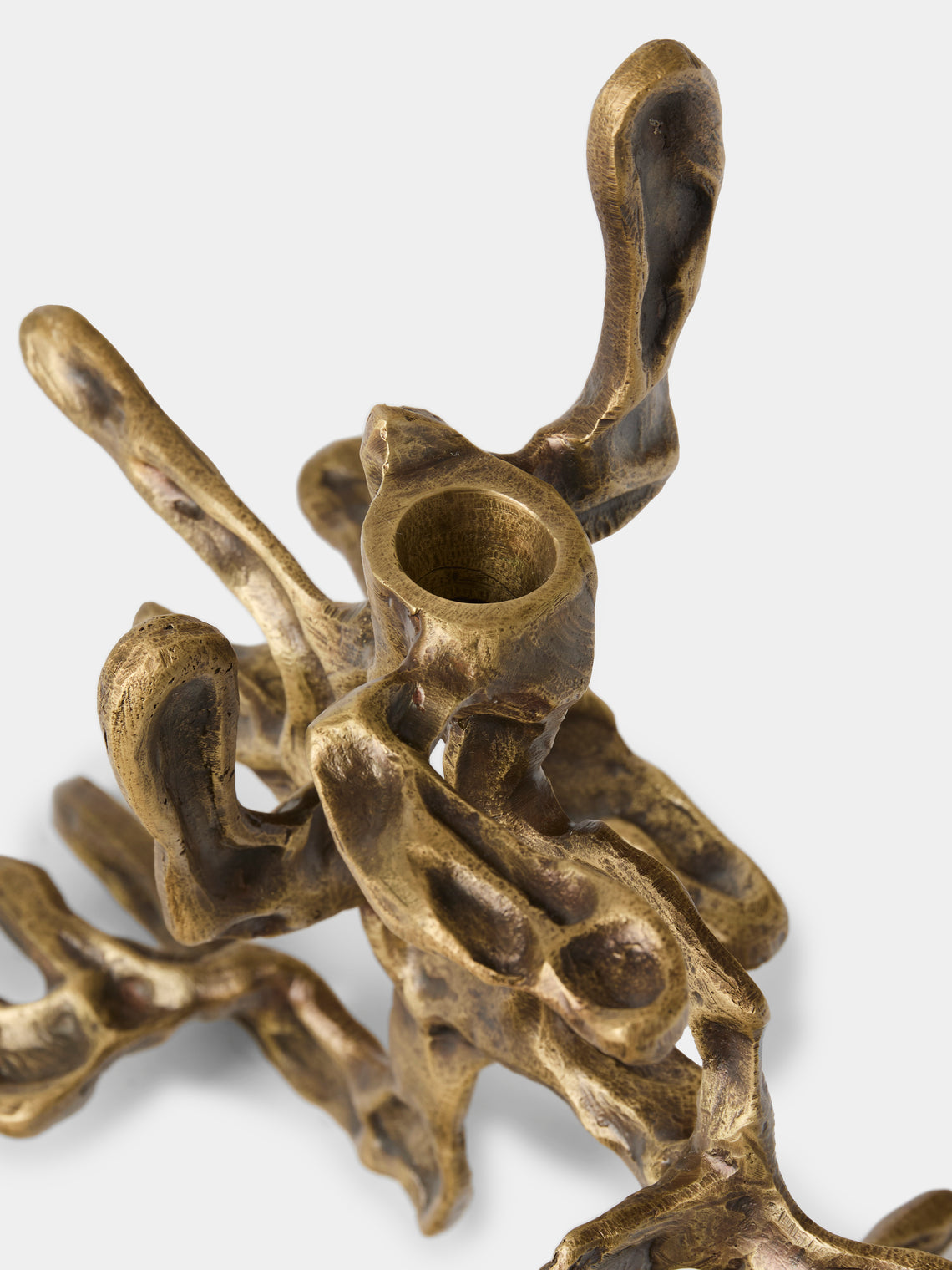 Viya - Harappa Brass Small Candle Holder - Bronze - ABASK