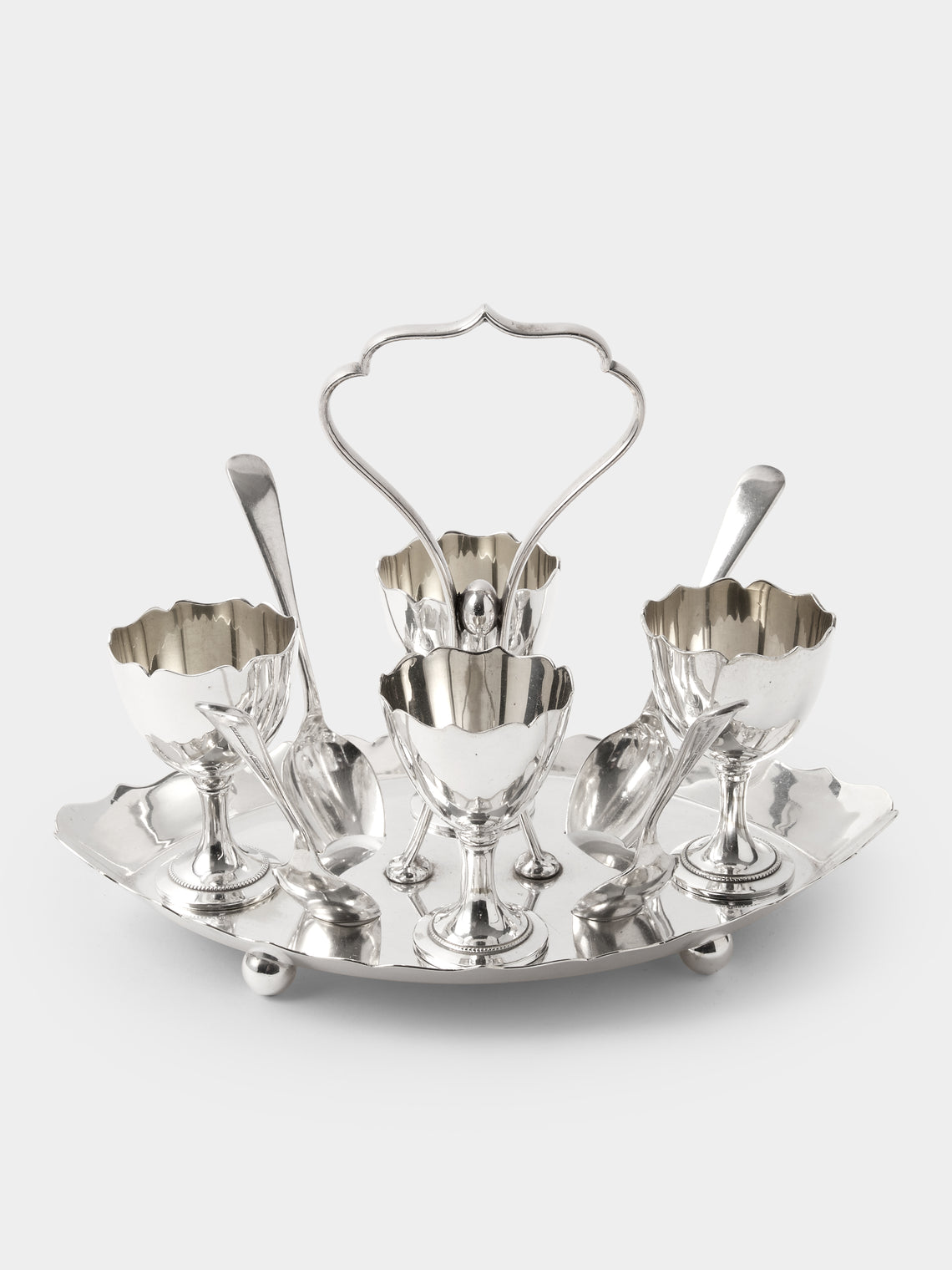 Antique and Vintage - Mid-Century Silver-Plated Egg Serving Set - Silver - ABASK - 