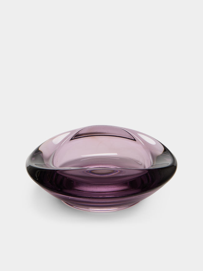 Antique and Vintage - Mid-Century Crystal Ashtray - Purple - ABASK - 