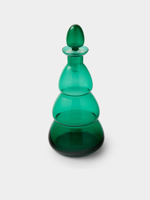 Antique and Vintage - 1960s NasonMoretti Murano Glass Bottle - Green - ABASK - 