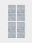 Chamois - | Set of 8 | Stripe Block-Printed Cotton Napkins - Blue - ABASK - 