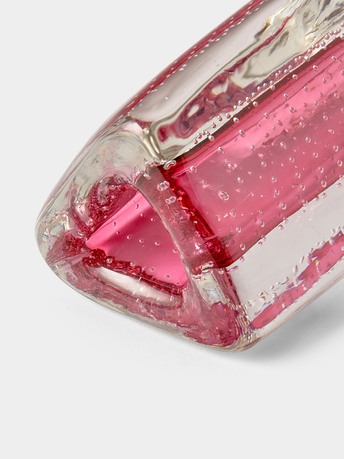 Antique and Vintage - 1970s Bullicante Murano Glass Bud Vase (8in/20.5cm) - Pink - ABASK