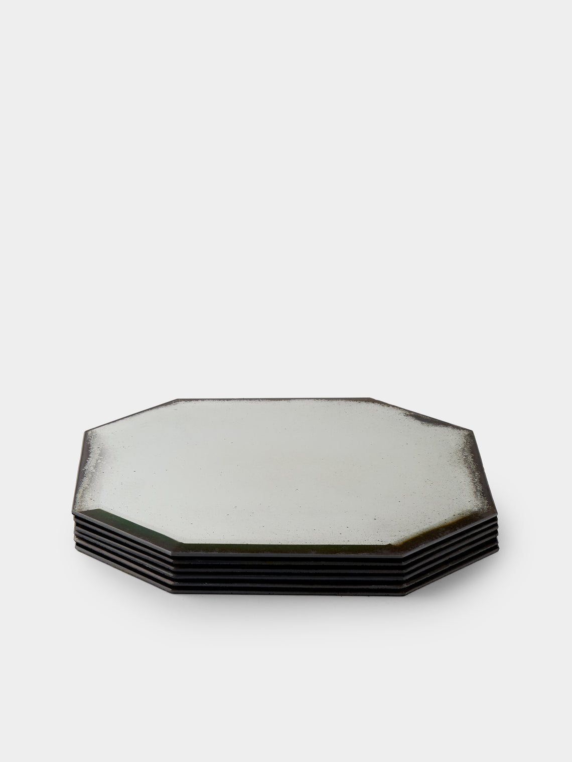 Borgo delle Tovaglie - Octo Mirrored Glass Placemats (Set of 6) - Silver - ABASK