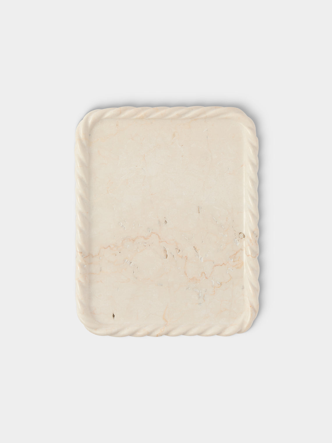 Anastasio Home - Juliet Marble Tray (9.5in/24cm) - White - ABASK - 