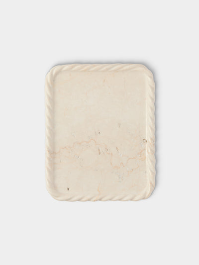 Anastasio Home - Juliet Marble Tray (9.5in/24cm) - White - ABASK - 