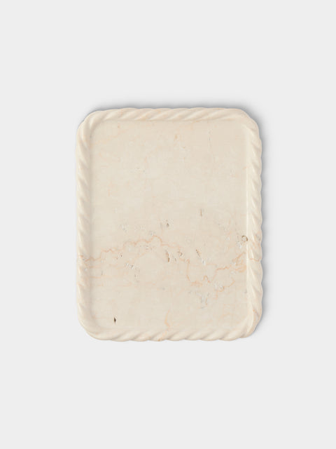 Anastasio Home - Juliet Marble Tray (9.5in/24cm) - White - ABASK - 