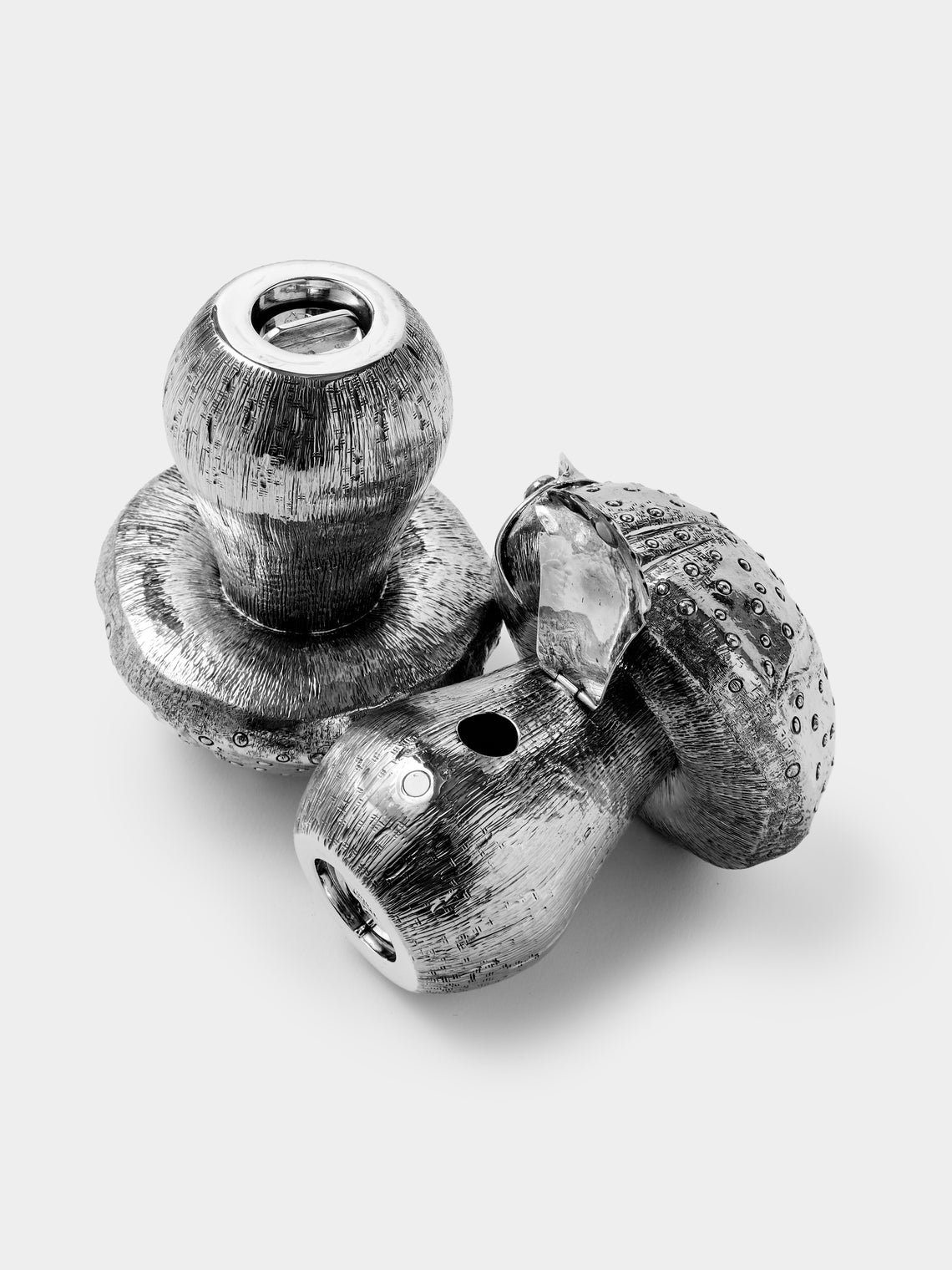 Milanese Silver - Mushroom Sterling Silver Salt and Pepper Shakers (Set of 2) - Silver - ABASK