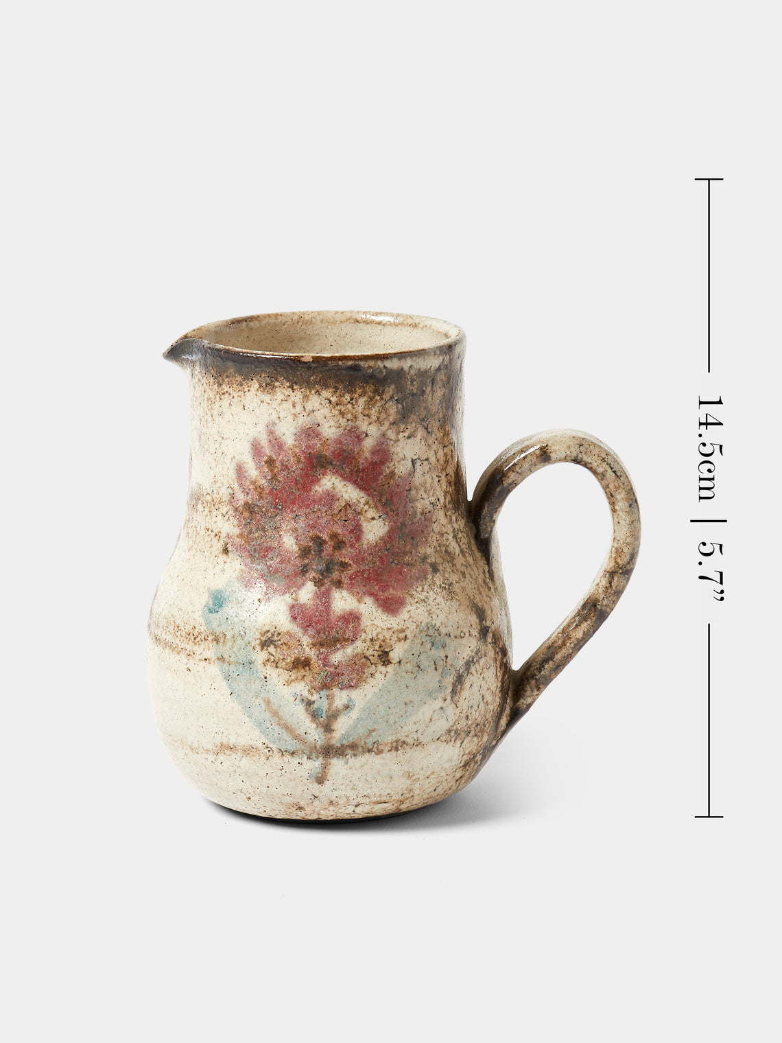 Antique and Vintage - Mid-Century Ceramic Pitcher - Natural - ABASK