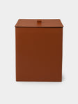 RUDI - Bino Leather Square Lidded Wastepaper Bin - Tan - ABASK - 