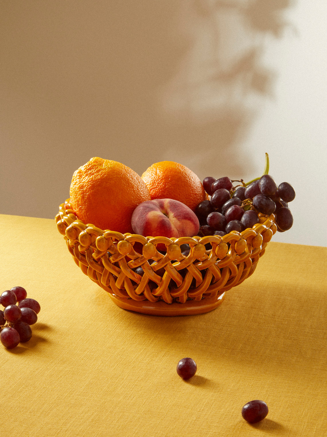 Maison Pichon Uzès - Hand-Glazed Ceramic Braided Serving Bowl - Yellow - ABASK