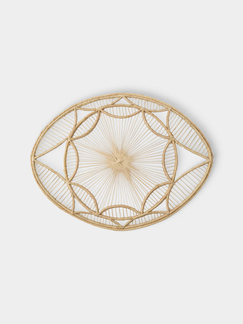 Artesanías del Atlántico - | Set of 4 | Loto Handwoven Palm Oval Placemats - Natural - ABASK - 