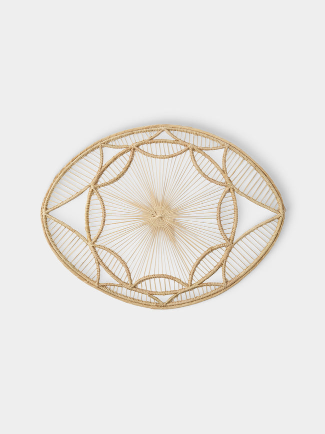 Artesanías del Atlántico - | Set of 4 | Loto Handwoven Palm Oval Placemats - Natural - ABASK - 