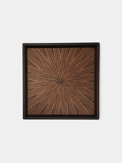 Mori Kougei - Poke Zebra Wood Square Tray (10.5in/26.5cm) - Brown - ABASK - 