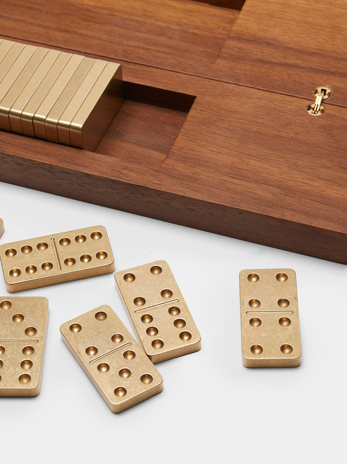 Corbet - Wood Dominoes Set - Dark Brown - ABASK