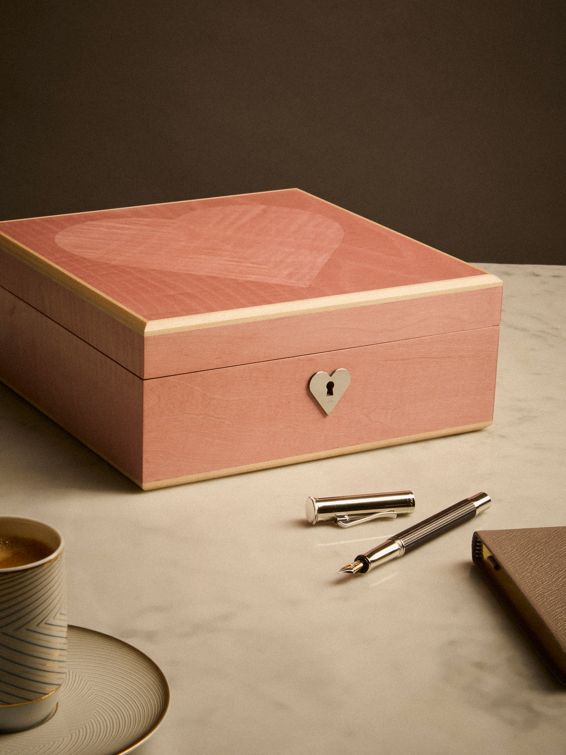 Linley - Henley Heart Sycamore Box - Pink - ABASK