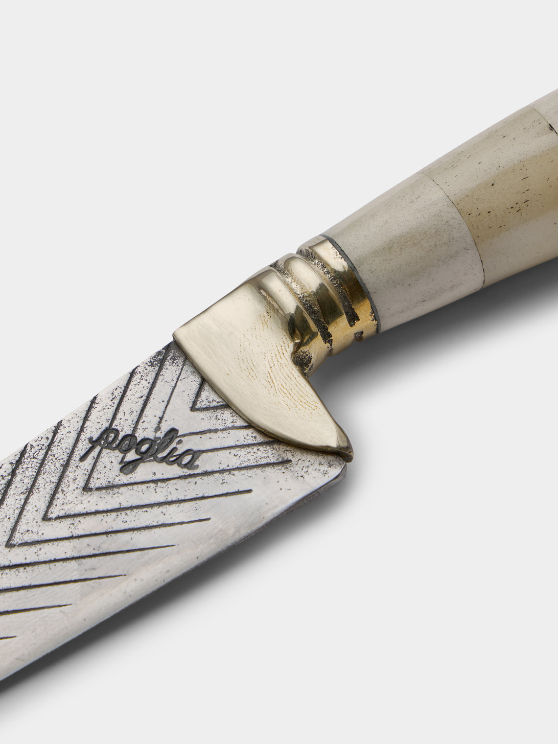 Poglia - Florence Signature Horn and Bone Knife - Cream - ABASK