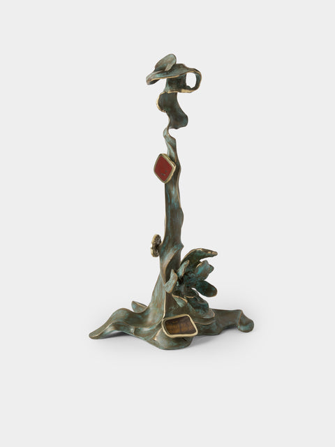 Viya - Glory Lily Brass Large Candle Holder - Brass - ABASK - 