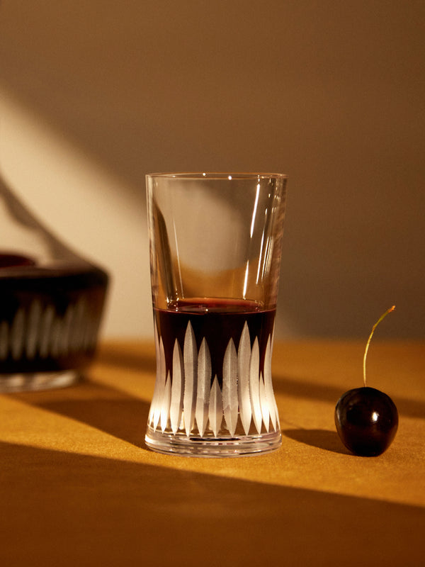 J. Hill's Standard - Martino Gamper Furrow Cut Crystal Tumbler (Set of 2) - Clear - ABASK