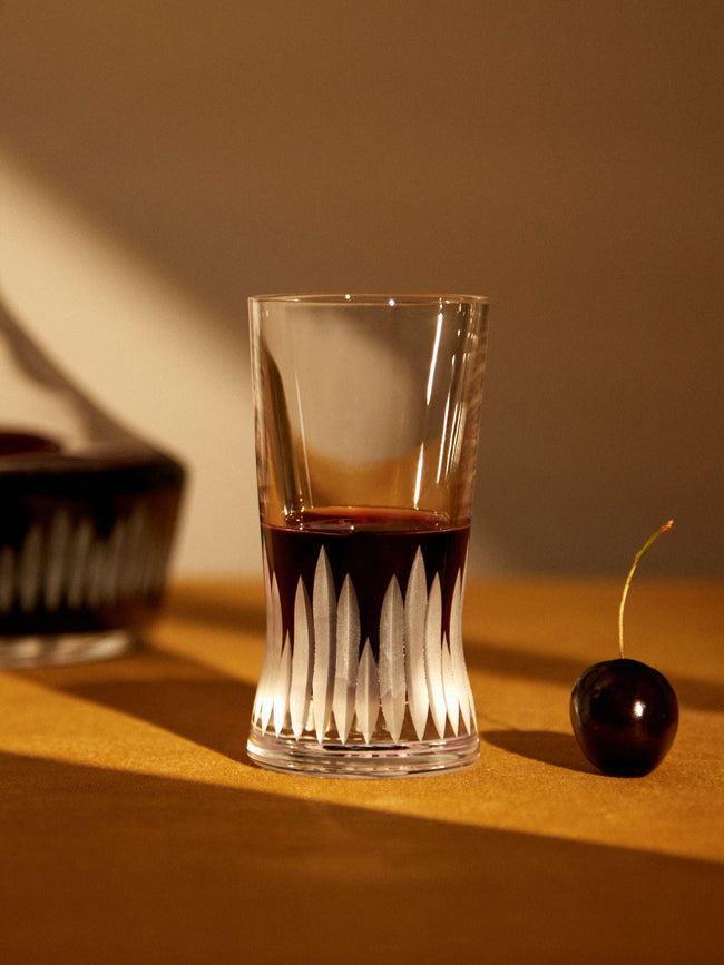 J. Hill's Standard - Martino Gamper Furrow Cut Crystal Tumbler (Set of 2) - Clear - ABASK