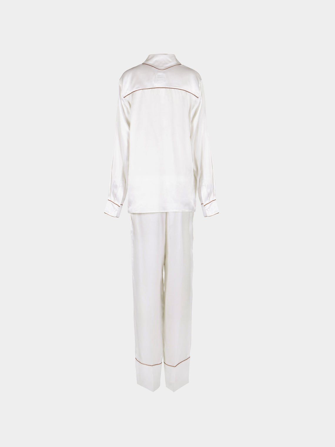 Dorso - Bandana Silk Pajama Set | Size: S - White - ABASK
