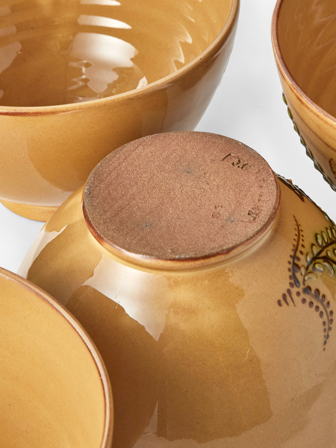 Poterie d’Évires - Flowers Hand-Painted Ceramic Grand Bowls (Set of 4) - Cream - ABASK