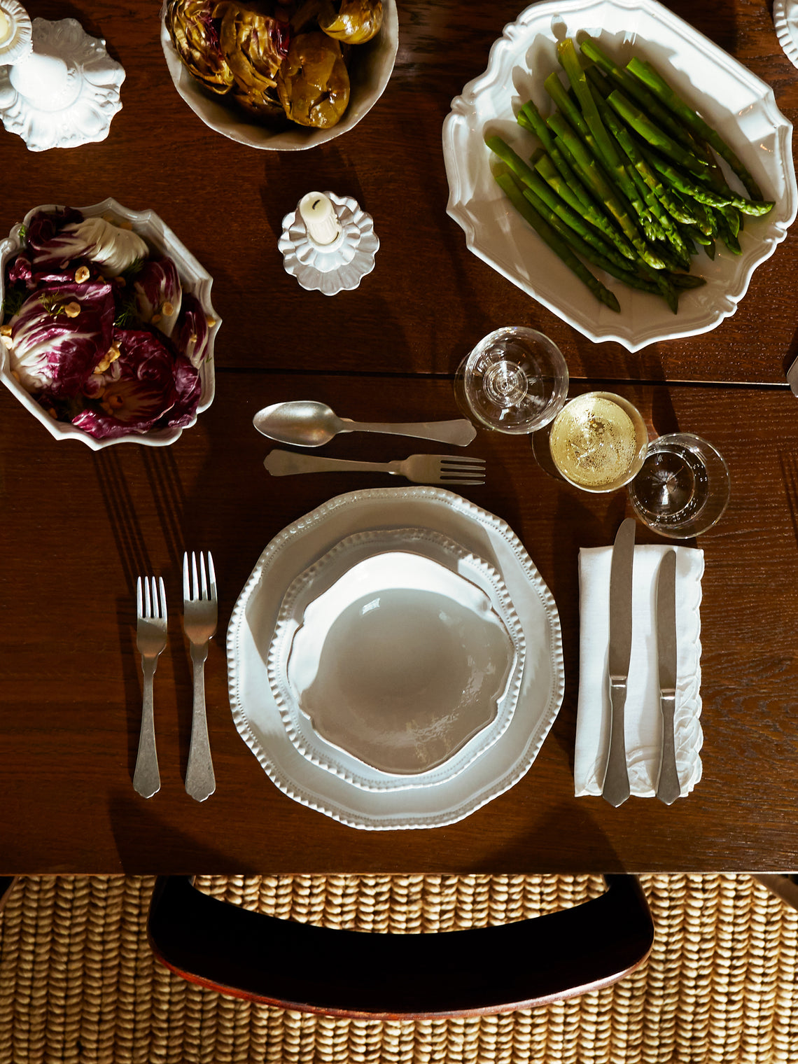 Astier de Villatte - Clarabelle Hand-Glazed Ceramic Dinner Plate (Set of 2) - White - ABASK