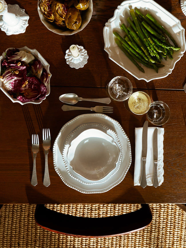 Astier de Villatte - Clarabelle Hand-Glazed Ceramic Dinner Plate (Set of 2) - White - ABASK