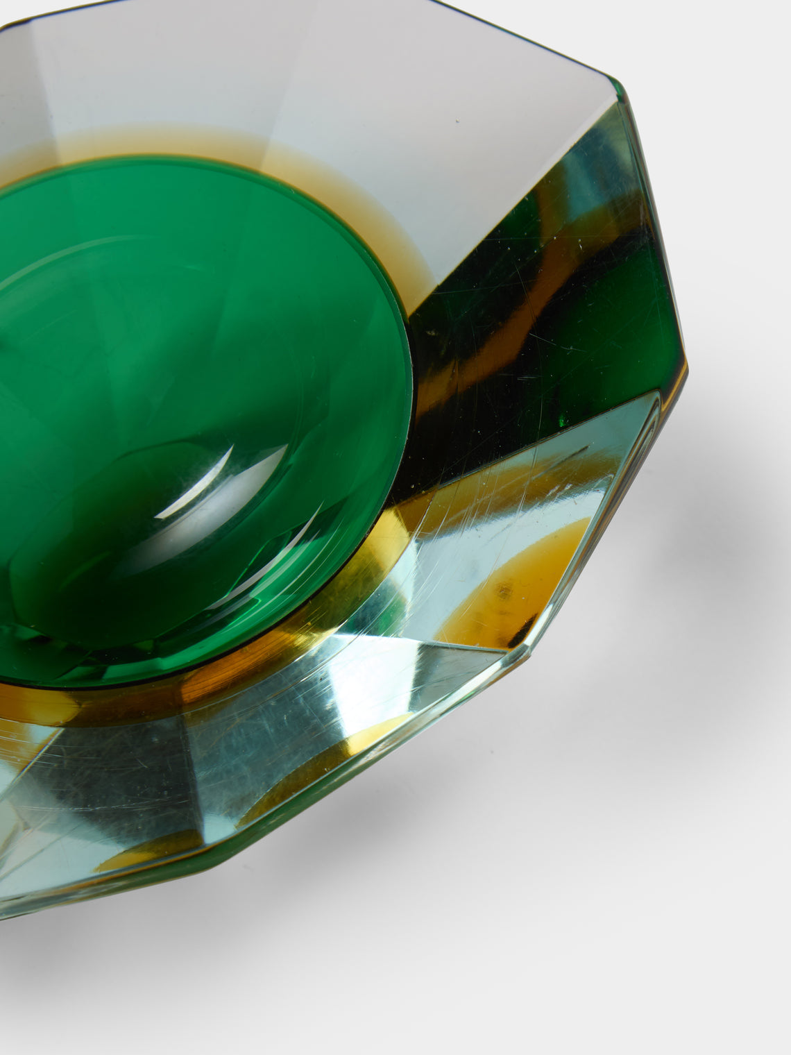 Antique and Vintage - 1970s Murano Glass Ashtray - Green - ABASK