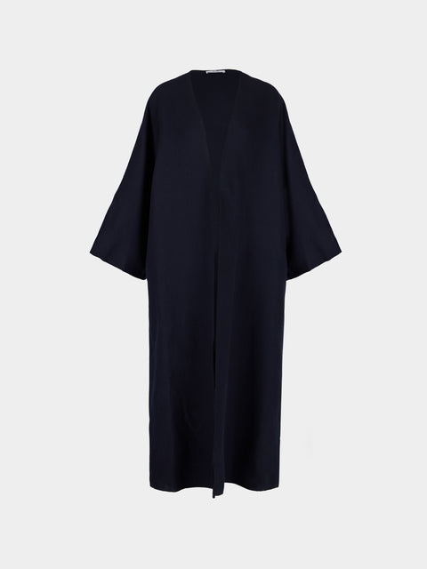 Dusan - Wool V-Neck Robe | One Size - Navy - ABASK - 