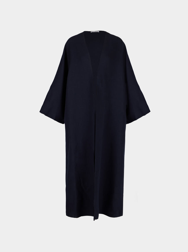 Dusan - Wool V-Neck Robe | One Size - Navy - ABASK - 