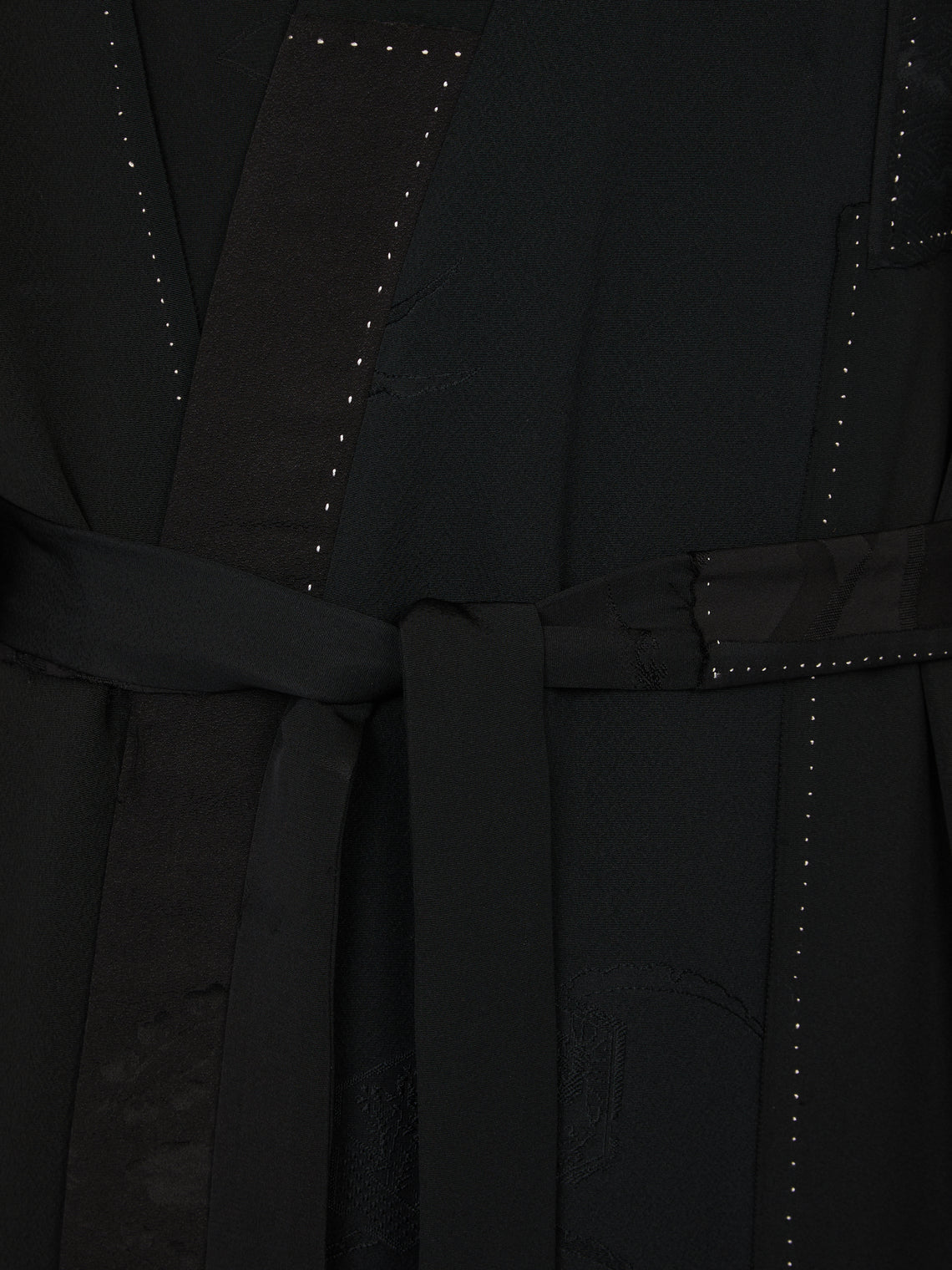 Considered Objects - Dots and Lines Hand-Stitched Silk Robe - Black - ABASK