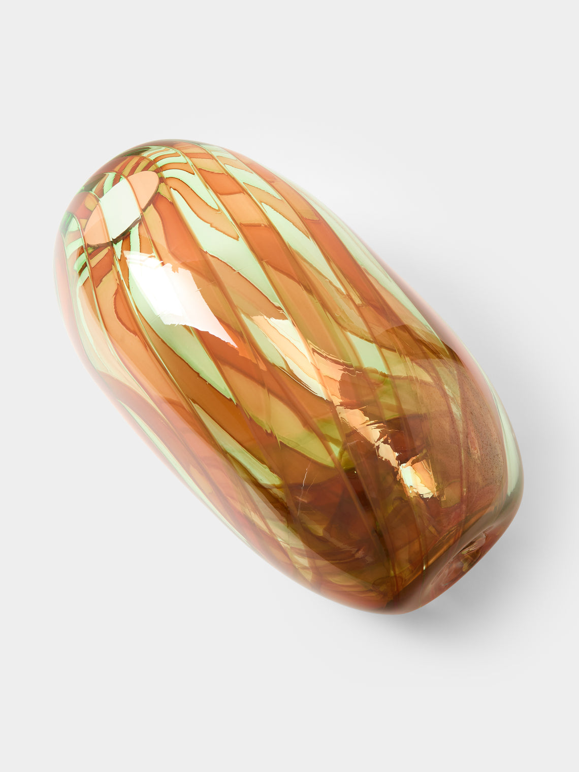 Moonarij - Oona Hand-Blown Glass Vase (15.5in/40cm) - Orange - ABASK