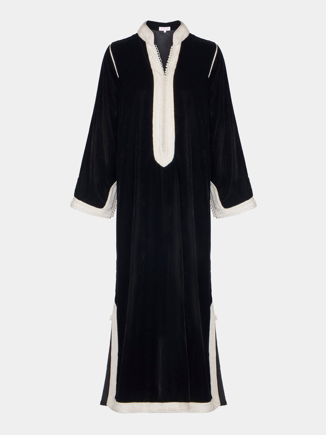 Muzungu Sisters - Alia Hand-Embroidered Velvet Dress - Black - ABASK - 