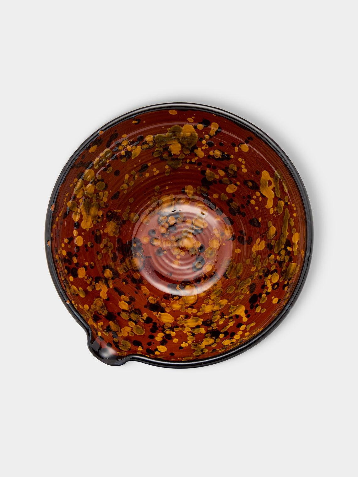 Poterie de Cliousclat - Hand-Speckled Slipware Mixing Bowl - Brown - ABASK