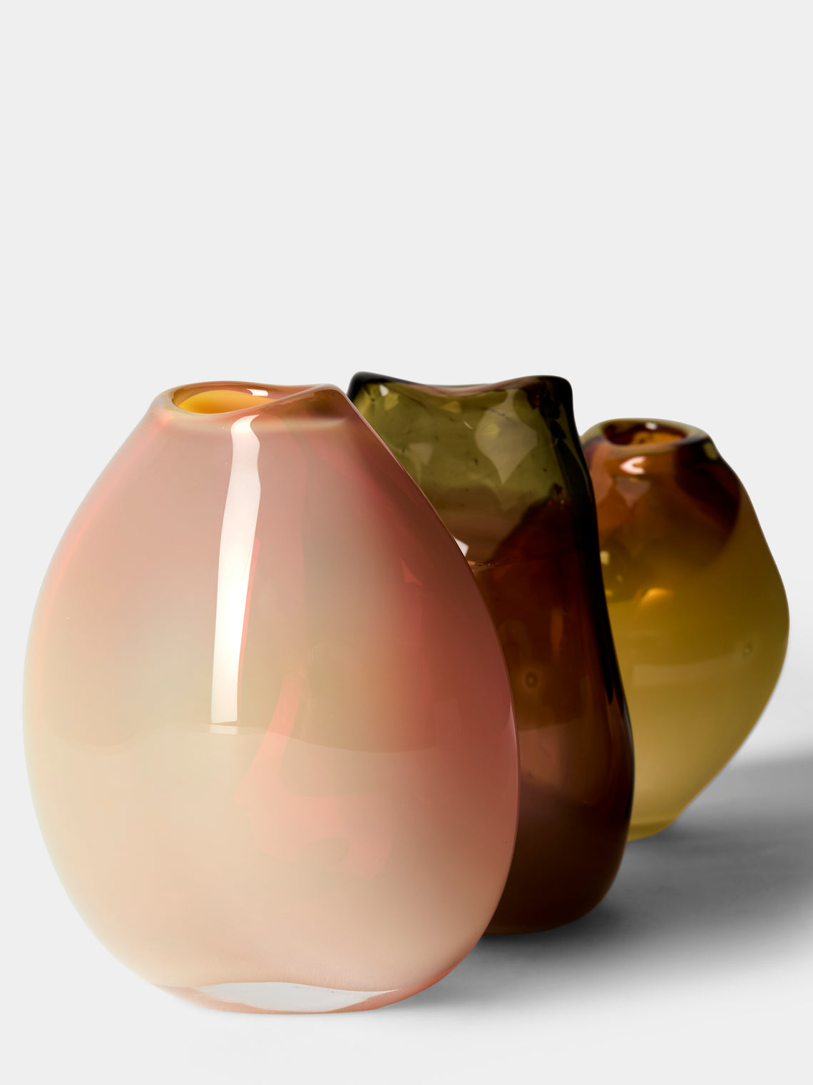 Michele Oberdieck - Hand-Blown Glass Vases – 4.5in/12cm (Set of 3) - Orange - ABASK