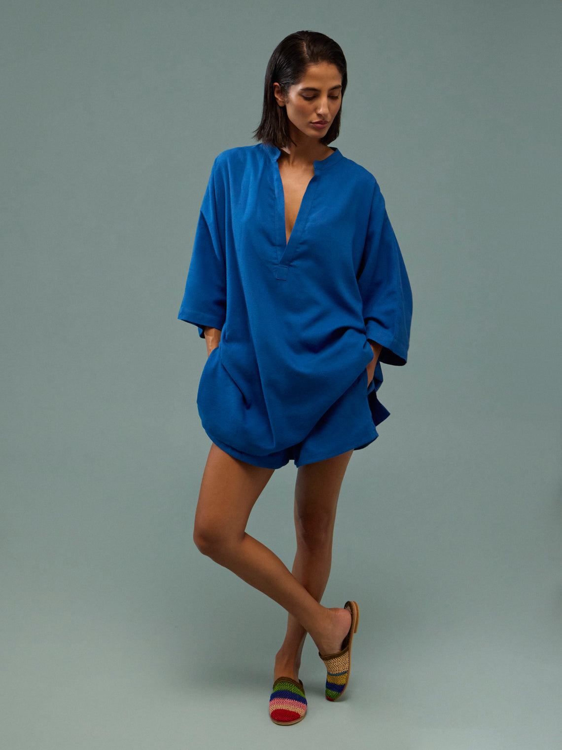 Marrakshi Life - The Short Tunic - Blue - ABASK