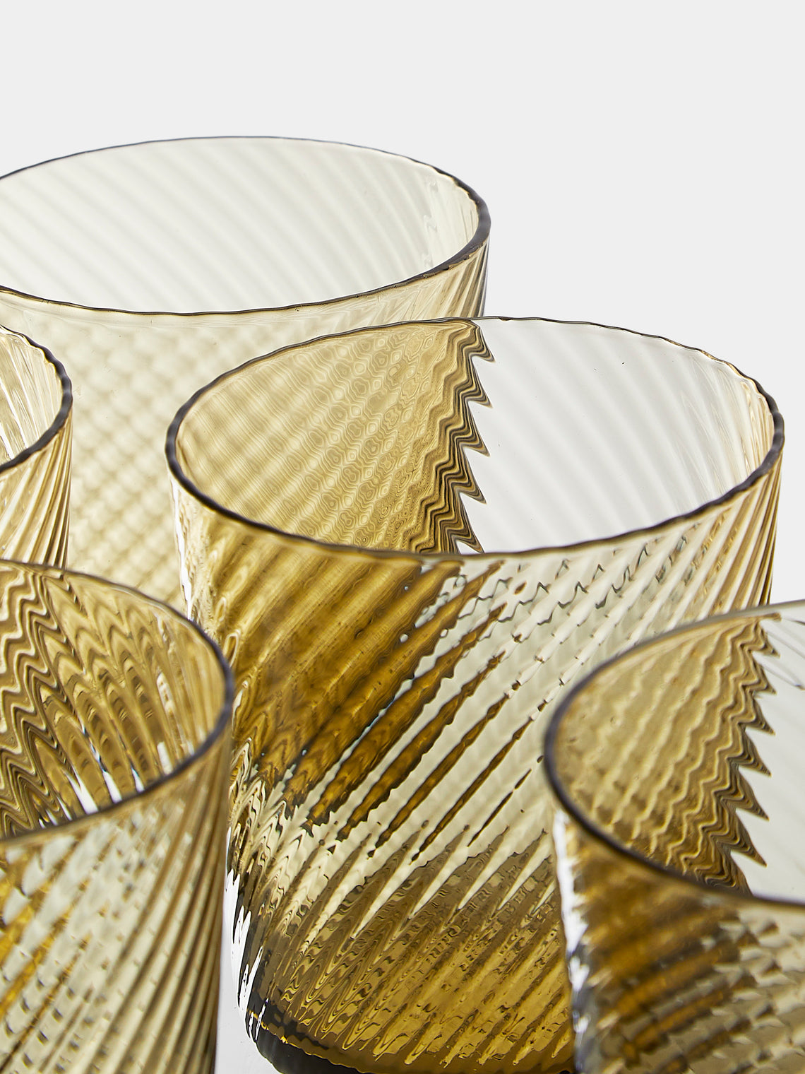 Mun Deluxe Brand Venezia - Torsé Hand-Blown Glass Tumblers (Set of 6) - Green - ABASK