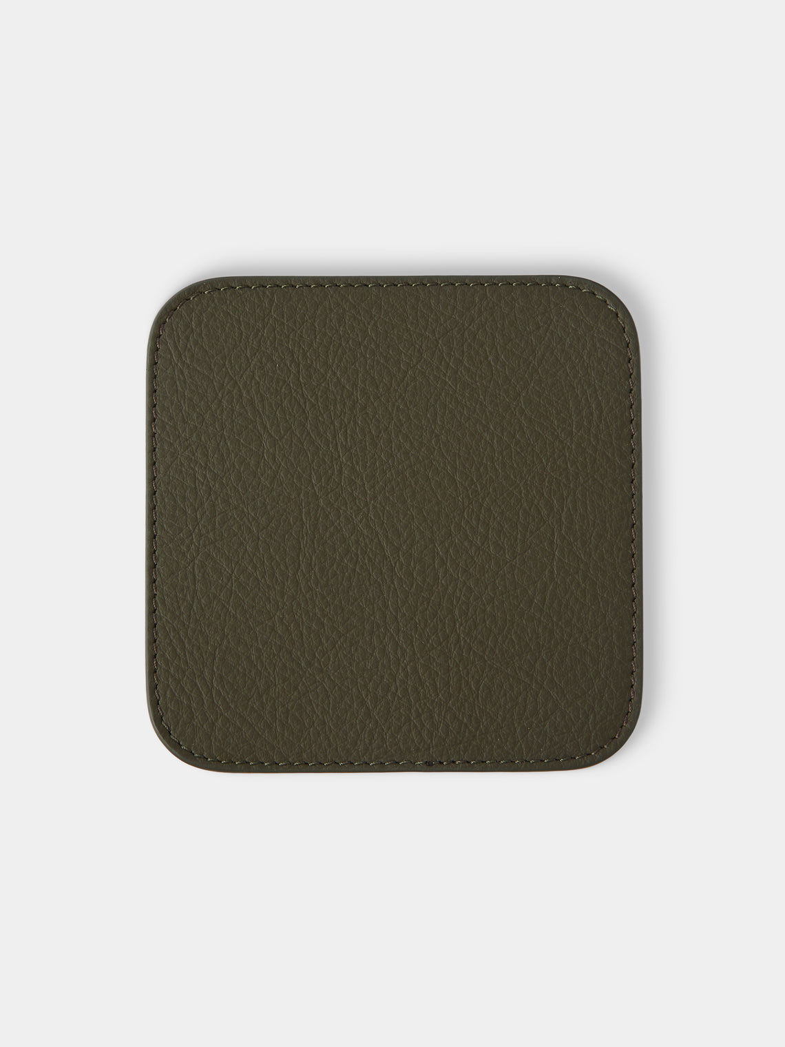 Giobagnara x Poltrona Frau - Leather and Walnut Coasters with Holder (Set of 6) - Olive - ABASK