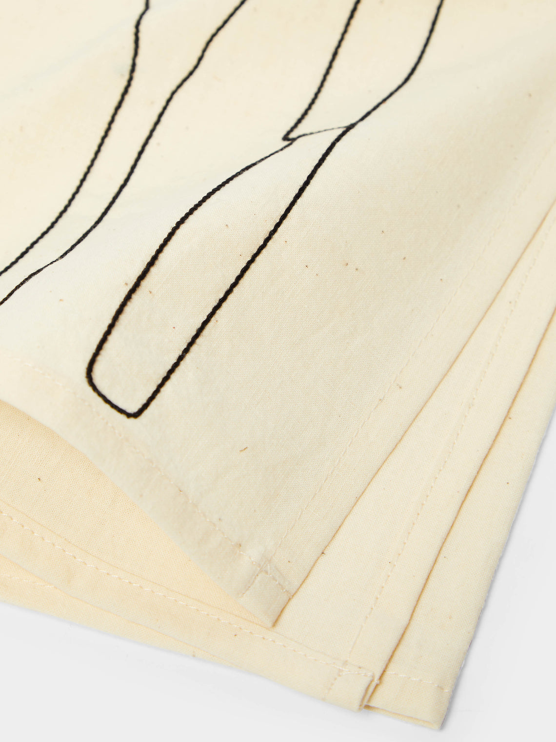 Oeuvres Sensibles - Knife & Fork Hand-Embroidered Linen Napkins (Set of 4) -  - ABASK