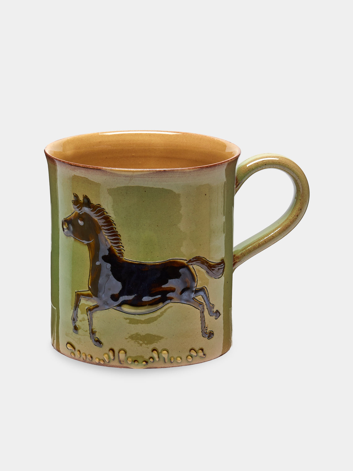 Poterie d’Évires - Animals Hand-Painted Ceramic Mugs (Set of 6) - Light green - ABASK