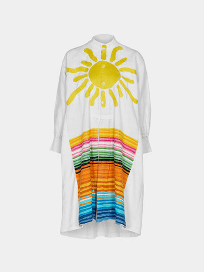 Kilometre Paris - The Sun Rainbow Hand-Embroidered Linen Dress | One Size -  - ABASK - 