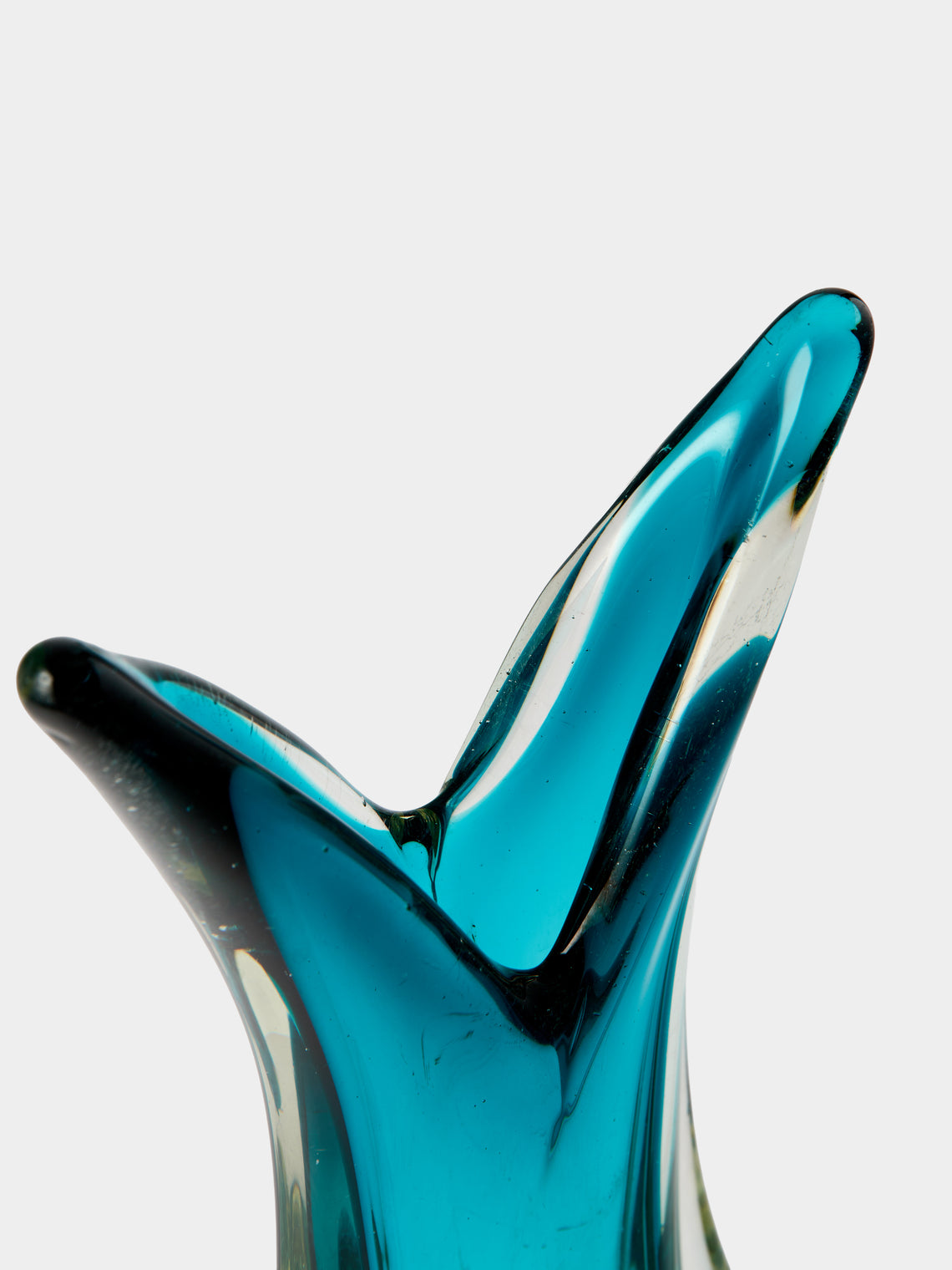 Antique and Vintage - Mid-Century Crystal Vase - Blue - ABASK