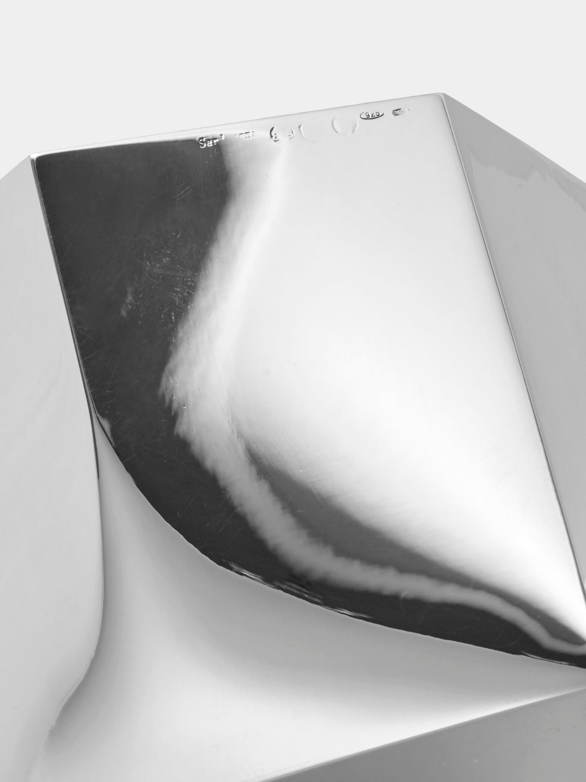 San Lorenzo - 1971 Afra and Tobia Scarpa Polygonal Sterling Silver Vase (4in/10cm) - Silver - ABASK