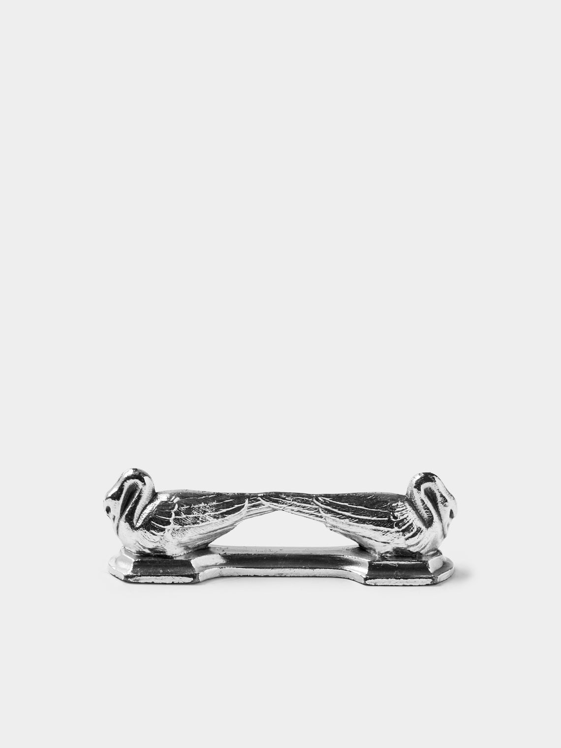 Antique and Vintage - Mid-Century Silver-Plated Animals Knife Rests (Set of 8) - Silver - ABASK