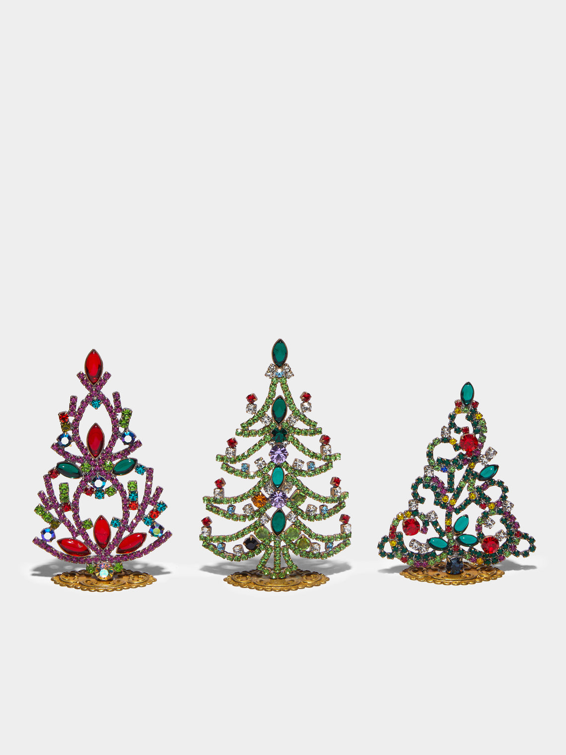 Antique and Vintage - 1930s Czech Jewelled Extra Small Christmas Trees (Set of 3) -  - ABASK - 
