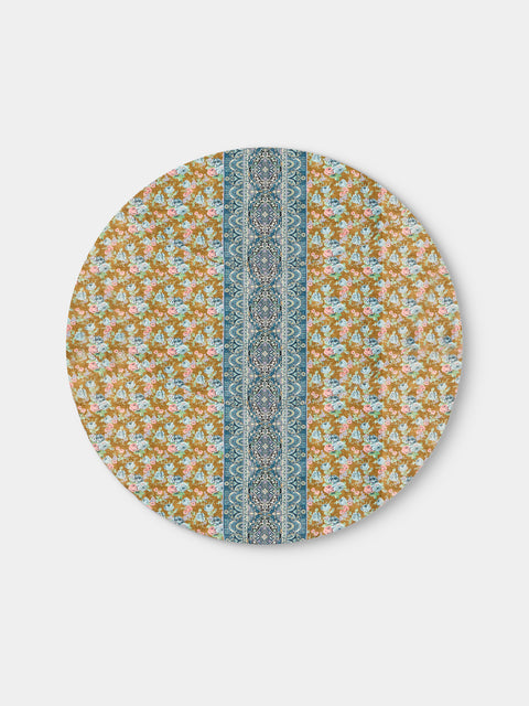 D'Ascoli - Marley Printed Linen Round Tablecloth (90.5in/2.3m) - Multiple - ABASK - 