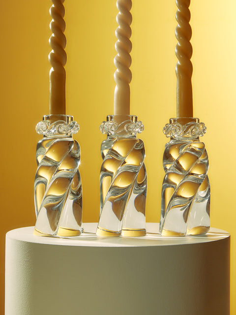 Antique and Vintage - 1920s Baccarat Crystal Candle Holders (Set of 3) -  - ABASK